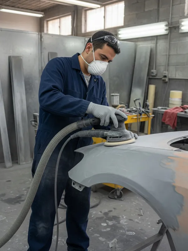 Prepping a fender for paint